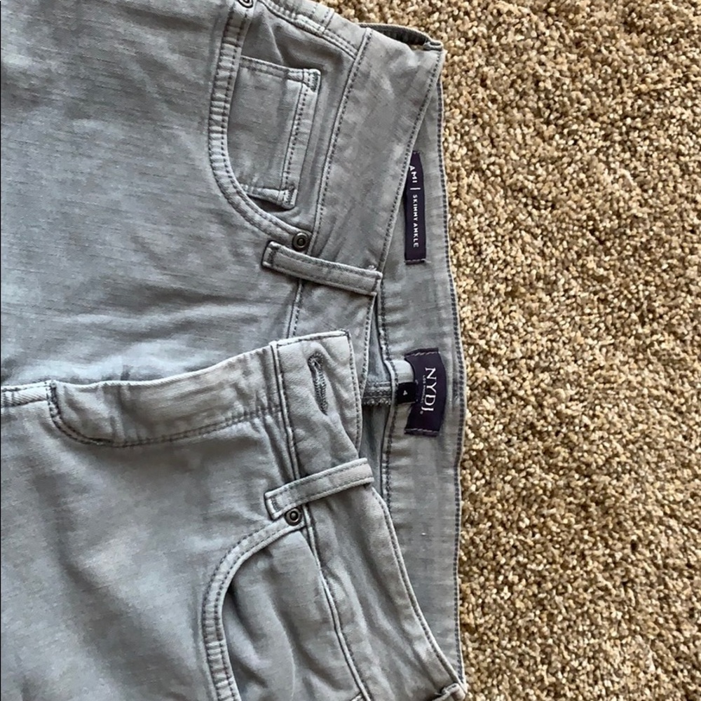 NYDJ gray skinny ankle jeans